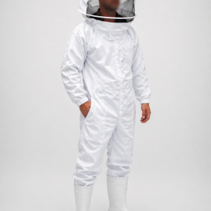 Beekeeping Suite With Veil S-L White Denim No Gloves