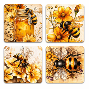 Square Coaster Wood 4PCS