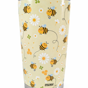 Stainless Steel Tumbler Honeybee With Small Flower