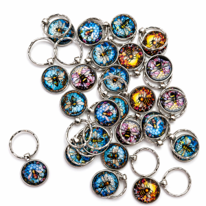Vintage Keychain Gemstone & Alloy Material